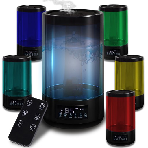NAWILŻACZ POWIETRZA AUTOMATYCZNY AROMATERAPIA HIGROMETR 3W1 4,5L LED PILOT
