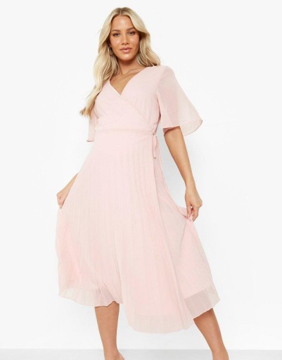 BOOHOO SZYFONOWA KOPERTOWA SUKIENKA CIĄŻOWA PLISY WIĄZANIE 8FA NG2__XL