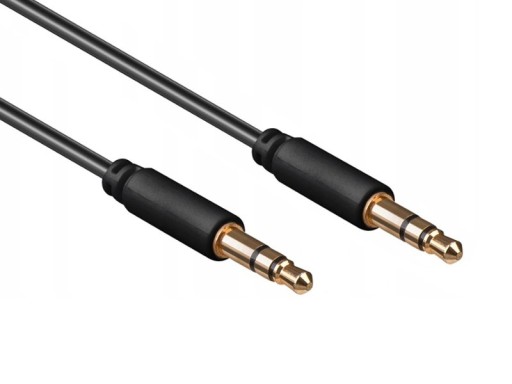 Kabel Przewód AUX JACK 3,5mm wtyk HERMAN SLIM 1m