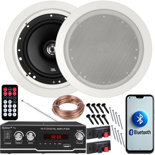 Nagłośnienie Sufitowe JBL do BIURA SKLEPU RESTAURACJI BT USB RADIO FM Pilot