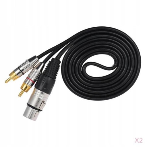 RCA męski na XLR 3-pinowe żeńskie gniazdo