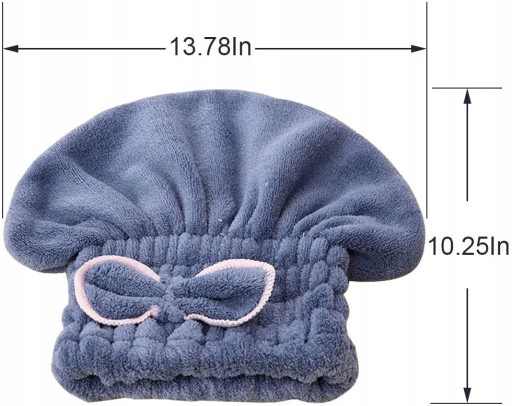 Turban na głowę mikrofibra odcienie niebieskiego