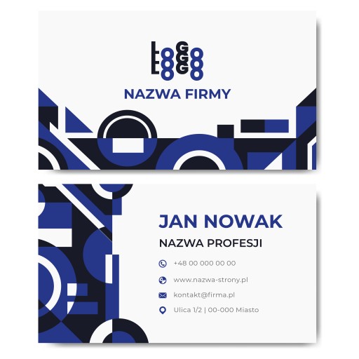 Wizytówki granatowe mat 350g projekt 1000 sztuk