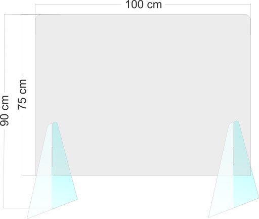 Pleksa na ladę osłona 100x75x90 4mm pleksi stojąca