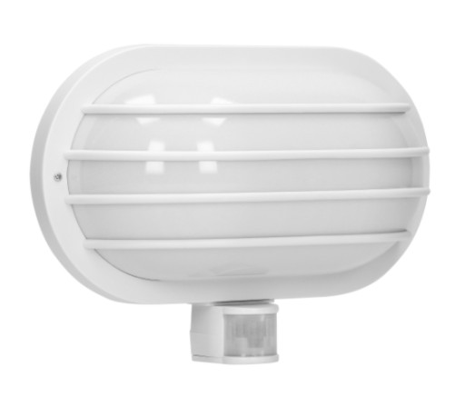 Biała lampa ogrodowa z czujnikiem ruchu E27 ORNO