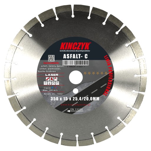 Kinczyk Tarcza ASFALT-C Nr. 21-1030 230mm Asfalt, Beton, Silikat, Klinkier
