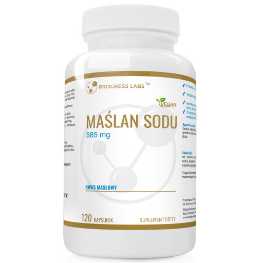 MAŚLAN SODU 585mg Kwas masłowy Zdrowe serce Jelita Trawienie 120 kapsułek