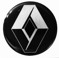 EMBLEMAT LOGO ZNACZEK SREBRNE-CHROM 3D Renault 70'