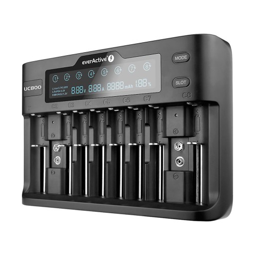 Uniwersalna ładowarka UC800 - Ni-MH AA AAA C 9V Li-ion Li-HV 10440-26650