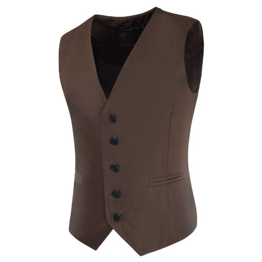 Elegancka kamizelka meska slim fit garniturowa4XL