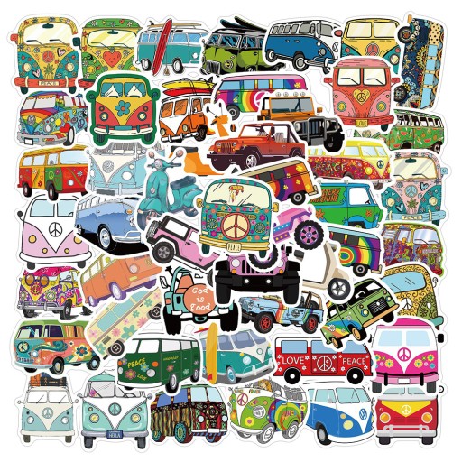 CAMPERY MIX NAKLEJKI WODOODPORNE ZESTAW 50szt
