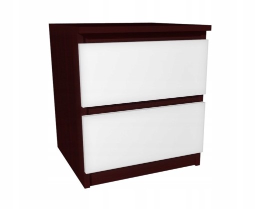 Szafka nocna wenge, biały front 35x35cm 2 szuflady