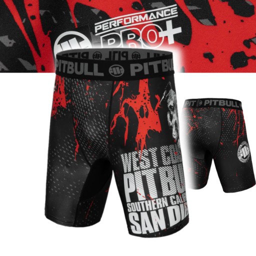 PITBULL WEST COAST MĘSKIE SPODENKI KOMPRESYJNE BLOOD DOG 2 CZARNE BLACK 3XL