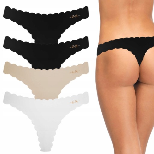 4x BEZSZWOWE LASEROWE STRINGI Jakość KALIA L/XL