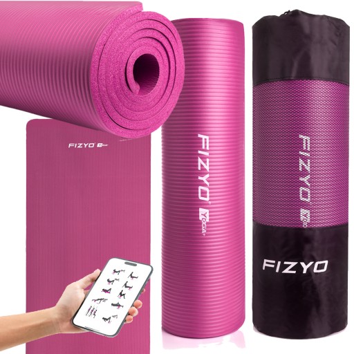 MATA DO ĆWICZEŃ JOGI FITNESS GIMNASTYCZNA DUŻA GRUBA MIĘKKA PINK RÓŻOWA XXL