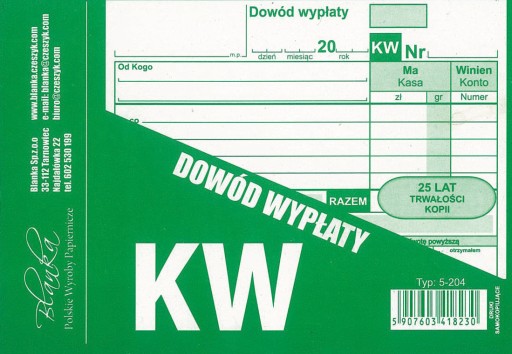Dowód wypłaty KW