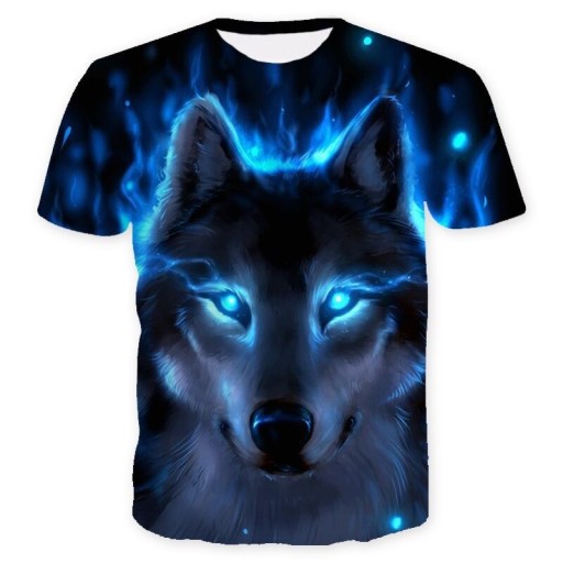 KOSZULKA MĘSKA 3D T-SHIRT WZÓR WILK WOLF