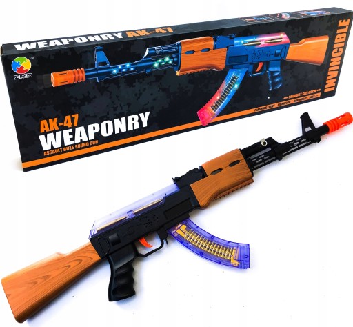 KARABIN AK-47 KAŁASZNIKOW BATERIE ŚWIATŁO DŹWIĘK