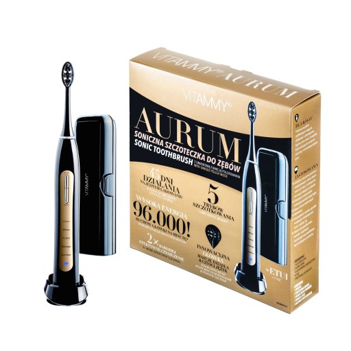 SZCZOTECZKA SONICZNA DO ZĘBÓW WIELE TRYBÓW VITAMMY AURUM + ETUI