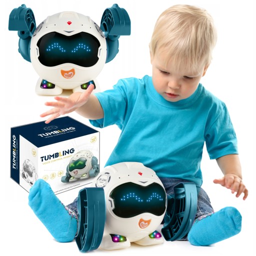 INTERAKTYWNY ROBOT TAŃCZĄCY 360 STOPNI SFERYCZNY Reaguje na Dźwięk + Muzyka