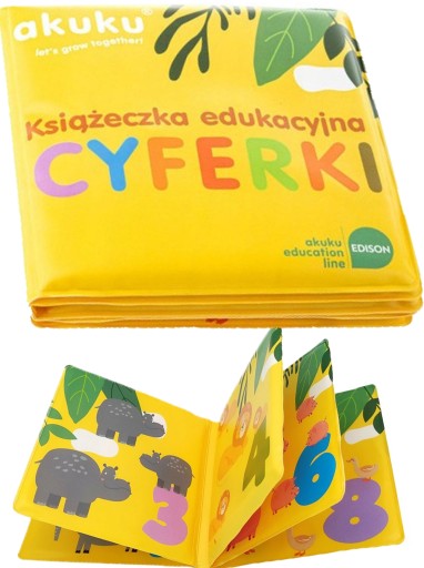 AKUKU KSIĄŻECZKA EDUKACYJNA MIĘKKA KĄPIELOWA DO WODY Z PISZCZKIEM A0474