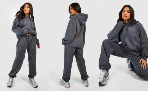 4C0B20 P27 BOOHOO PETITE SZARE SPODNIE DRESOWE JOGGERY L