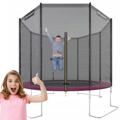 TRAMPOLINA OGRODOWA DLA DZIECI 10 ft Z SIATKĄ ULTRASPORT JUMPER BEZPIECZNA