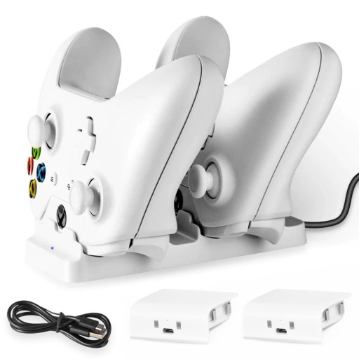 ŁADOWARKA DO PADÓW XBOX X / S / ONE WYŚWIETLACZ LED, BIAŁY