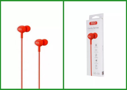 SŁUCHAWKI PRZEWODOWE XO S6 MINI JACK 3,5 MM CZERWONE