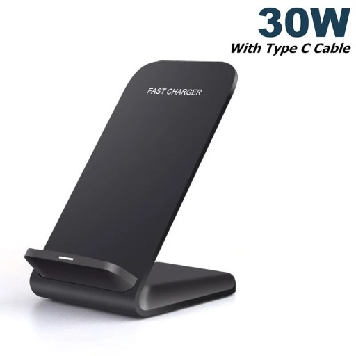 30W Wireless Desktop Charger Stand Fast Charging Phone Holder For iPhone