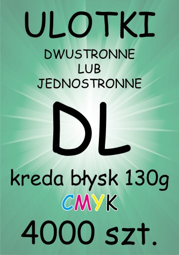 ULOTKI dwustronne DL KREDA Błysk 130g - 4000 sztuk