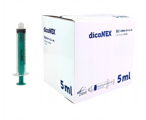 STRZYKAWKI 3 CZĘŚCIOWE LUER LOCK 5ml 100szt
