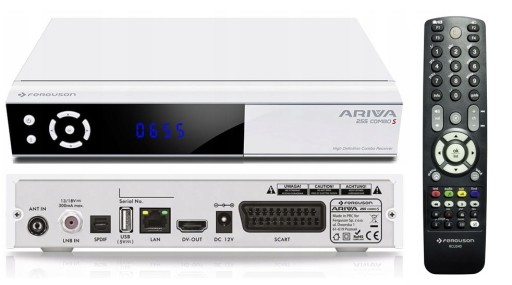 Tuner Dekoder Ferguson Ariva 255s Combo TV SAT DVB-T2 HEVC H.265 DVB-C USB