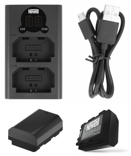 Ładowarka LCD + 2 akumulatory NP-FZ100 Sony A7R IV A9 A6600