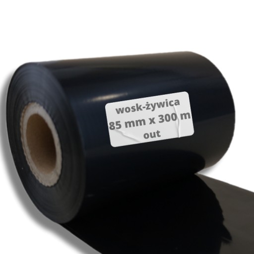 85x300 wosk-żywica OUT kalka do etykiet 85mm 300m woskowo żywiczna waxresin