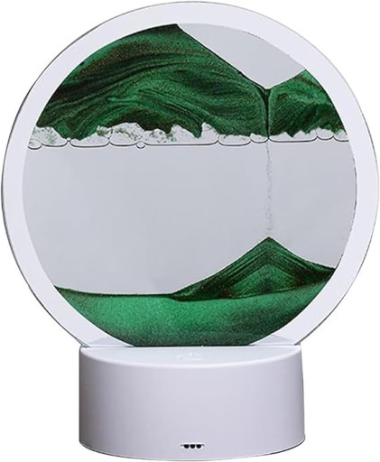 LAMPA STOŁOWA PIASKOWA BIAŁA ZIELONY PIASEK