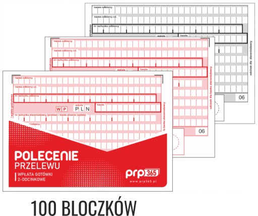 Polecenie przelewu 1+1 WP-2 80 kart - 100 sztuk