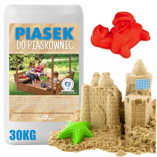 PIASEK DO PIASKOWNIC ATEST ZABAWKI DLA DZIECI 30KG