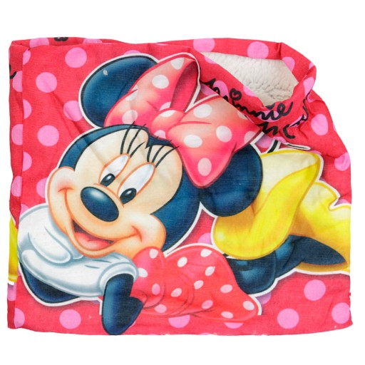KOMIN DZIEWCZĘCY MINNIE MOUSE GRUBA CHUSTA ZIMOWA