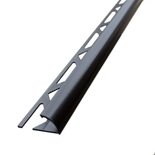 Listwa półokrągła aluminiowa czarny błysk250cm10mm