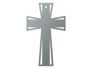 Krzyż metalowy KNS032 30 cm srebrny