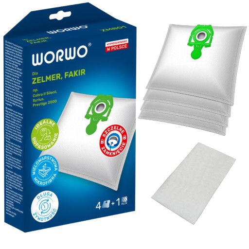 4x Worki do odkurzacza ZELMER ORION TWIST ZMB01