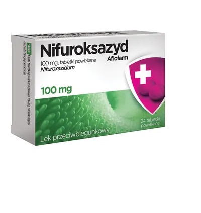 Nifuroksazyd Aflofarm 100mg, 24 tabletek zatrucia biegunka p/wirusowy