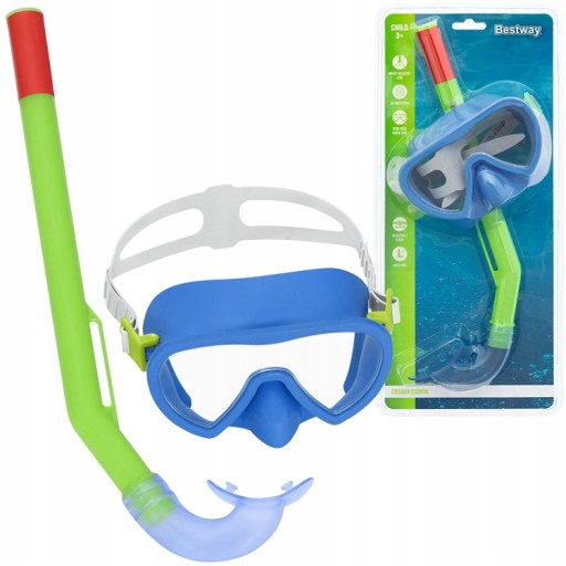 Maska okulary do nurkowania dziecięca z rurką fajką pływania Bestway 24036