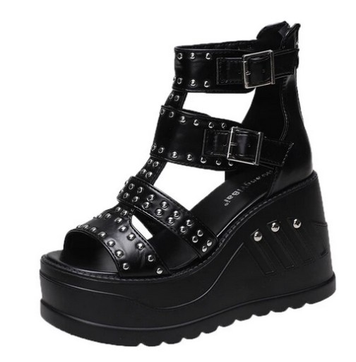 Czarne Creepersy Punk Gothic Retro