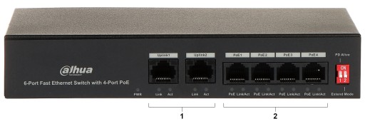 SWITCH 4 PORTY POE + 2 PORTY UPLINK DAHUA