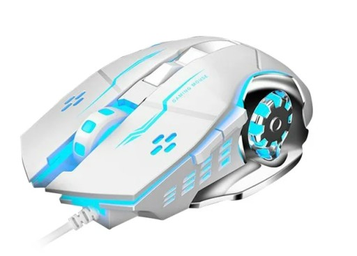 Podświetlana Przewodowa Mysz MV5 LED GAMEXIDO Gamingowa 3200DPI RGB Biała