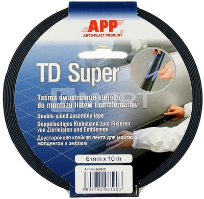 Taśma dwustronnie klejąca 6mm x 10m APP TD Super