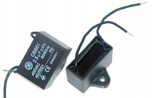 Kondensator silnikowy 2,5uF 450VAC kabel CBB61 rozruchowy (5226)