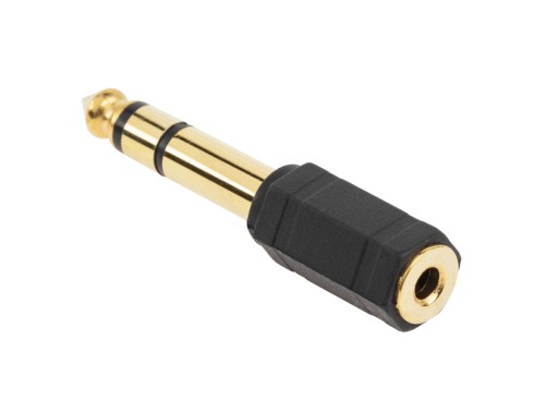 Przejściówka jack 6.3mm jack 3.5mm złota stereo
